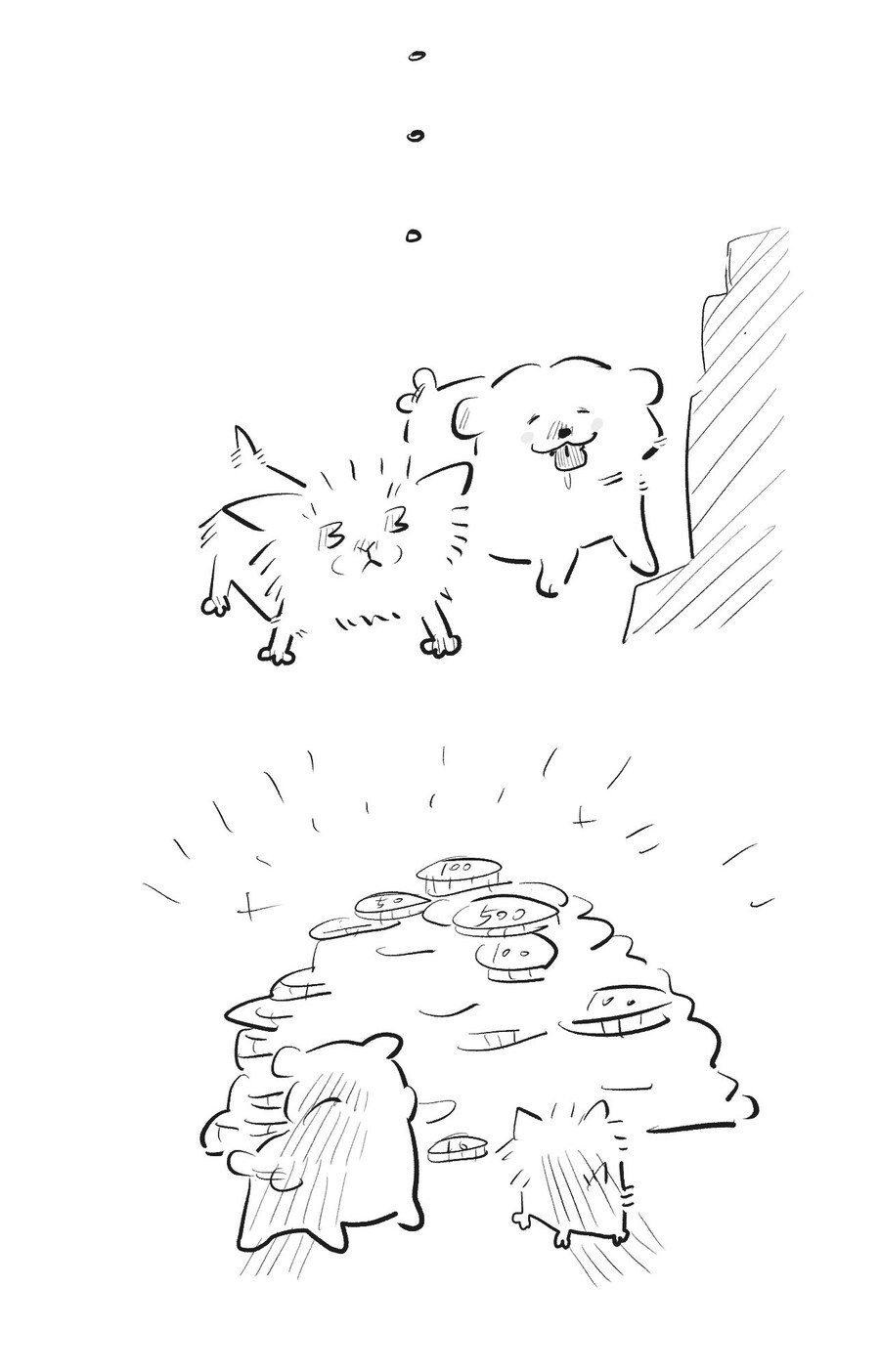 강쥐랑 아깽이가 돈 모아서 케이크 사는 만화_5.jpg