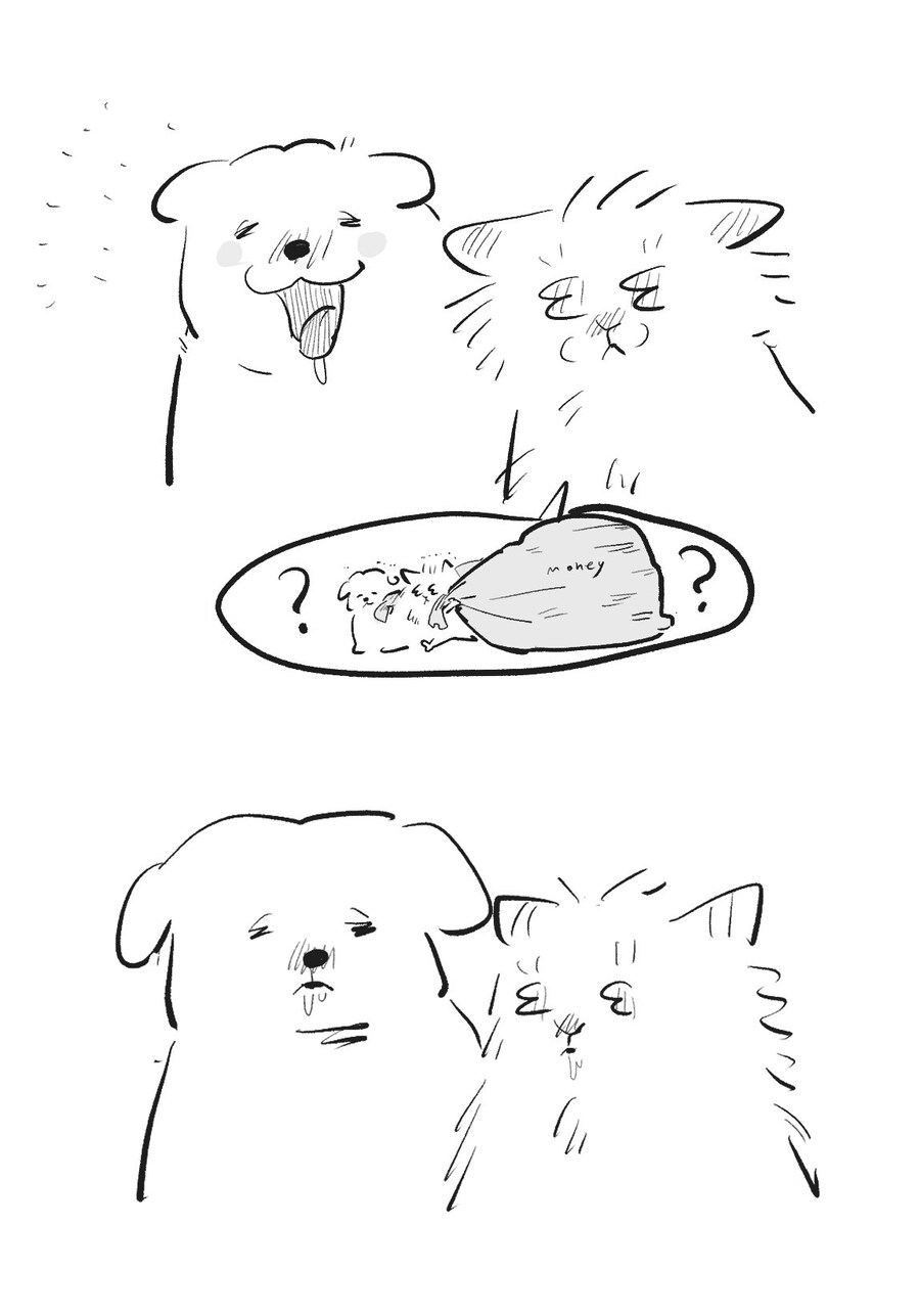 강쥐랑 아깽이가 돈 모아서 케이크 사는 만화_6.jpg