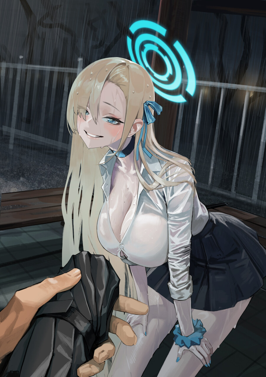 (블루아카) 아스나에게 우산 건네는 선생님_1.jpg