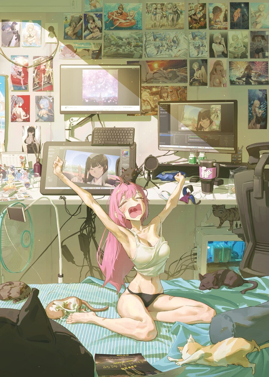 즐겁게 사는 분홍머리 거유 자취녀_11.jpg