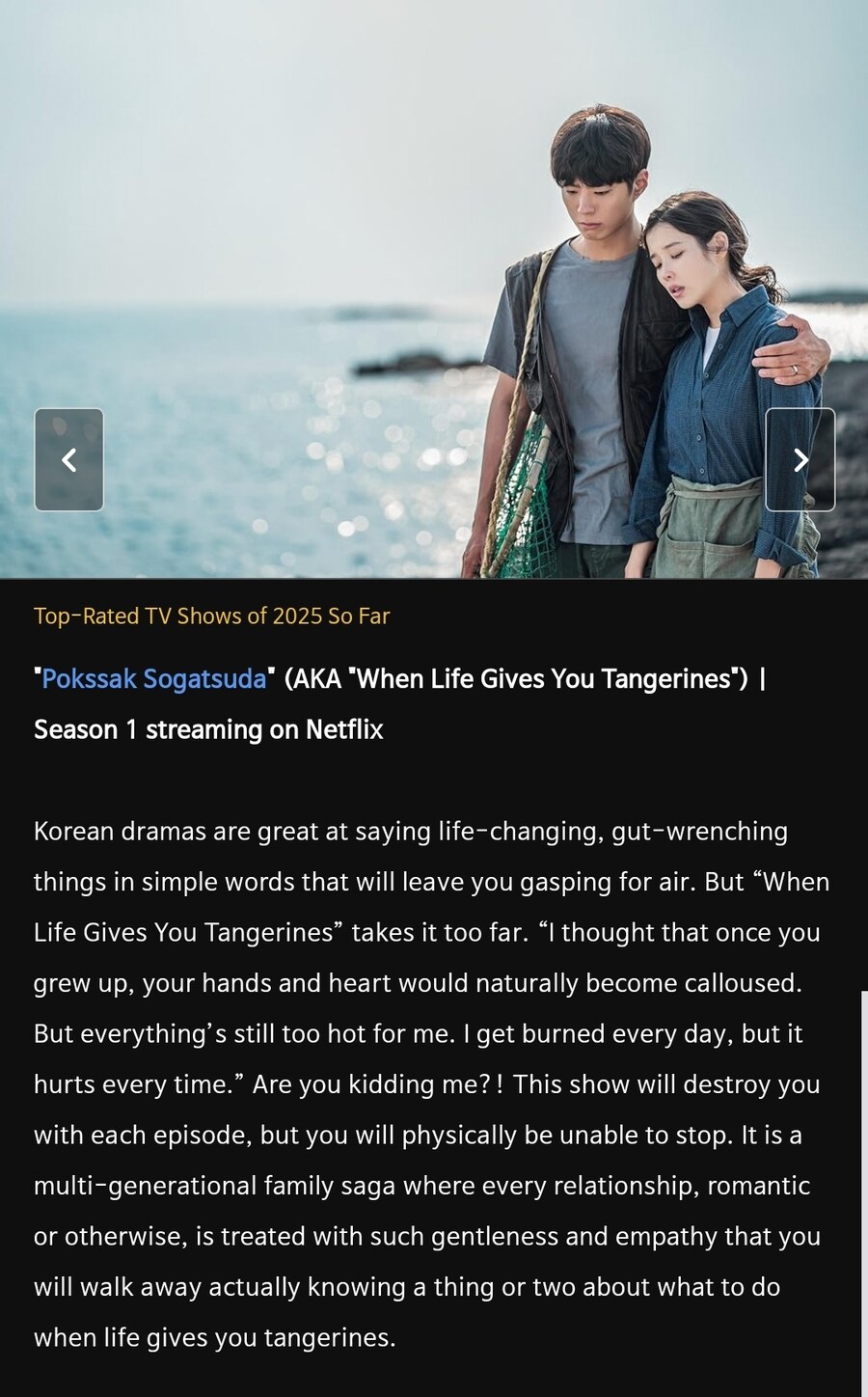 '폭싹 속았수다', 2025년 Imdb 최고 평점 드라마 20개에 선정_1.jpg