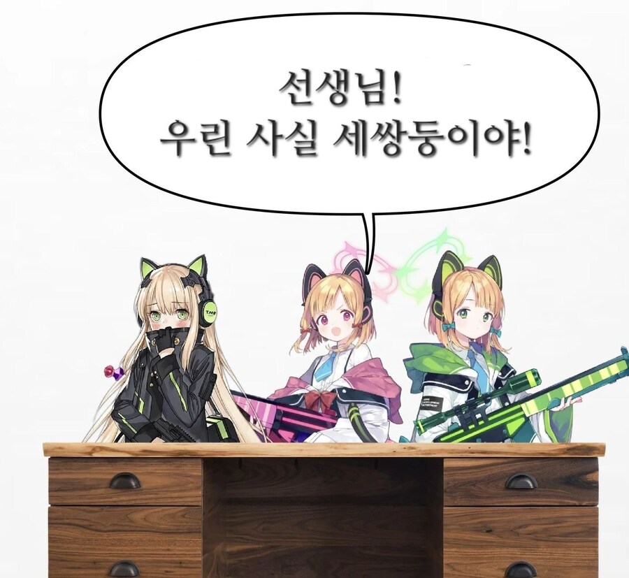 [블루아카←소전] 세쌍둥이 사이바 자매?_1.jpg