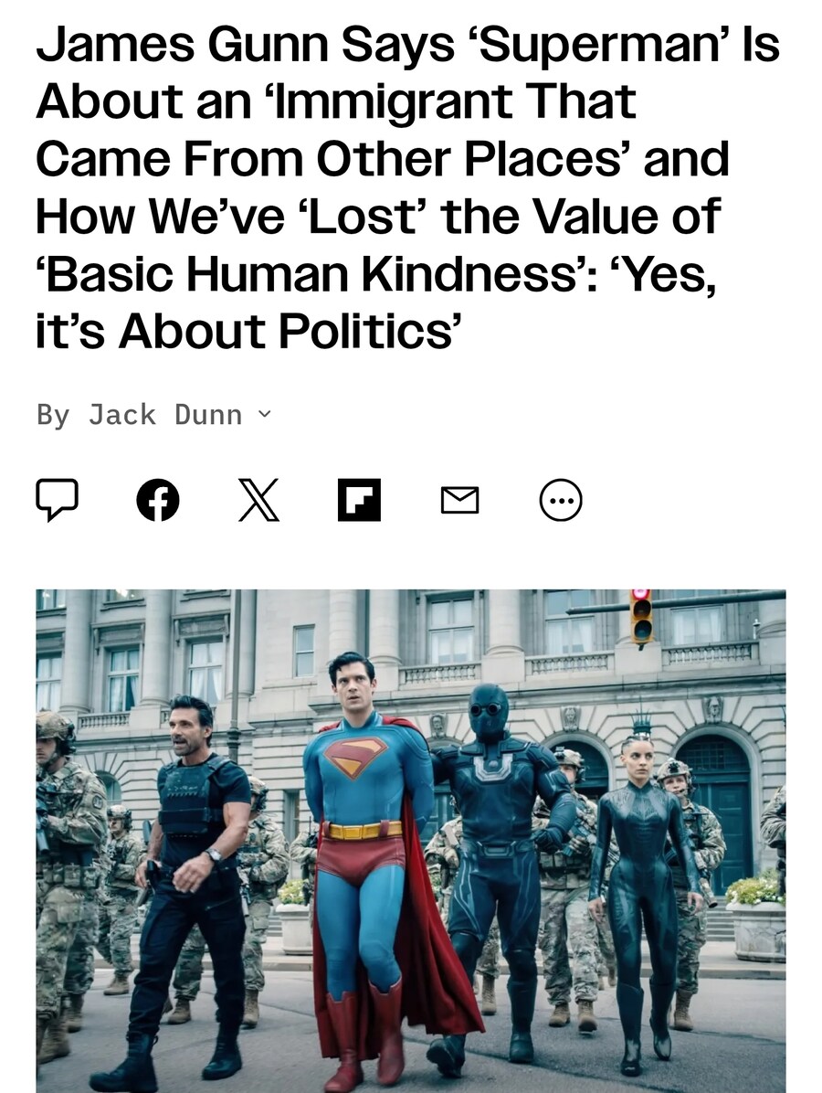 DC)제임스 건 “슈퍼맨은 이민자와 친절에 대한 이야기이자 정치적이다”_1.jpg