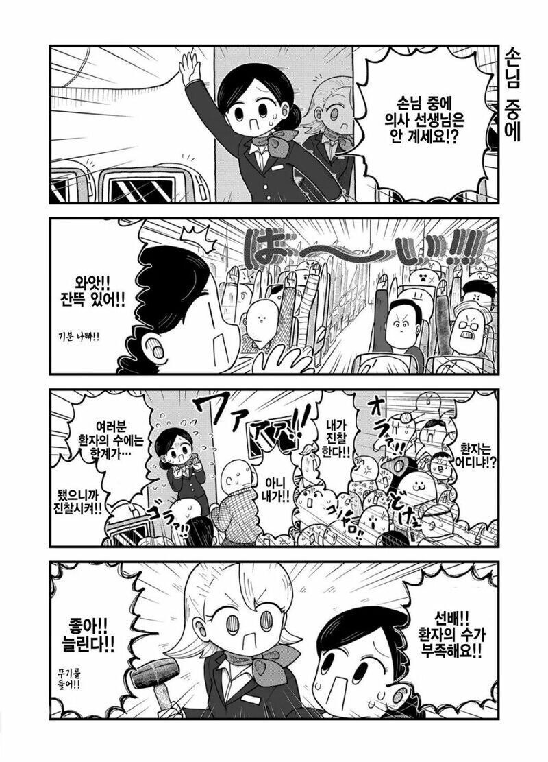 비행기 내에 의사가 너무 많은 만화.manhwa_1.png