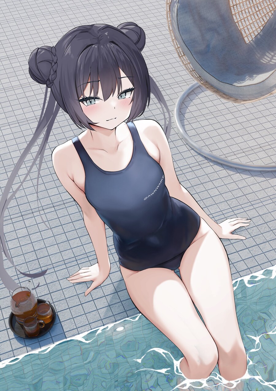 블루아카) 수영복 키사키 실장까지 숨참는다_1.jpg