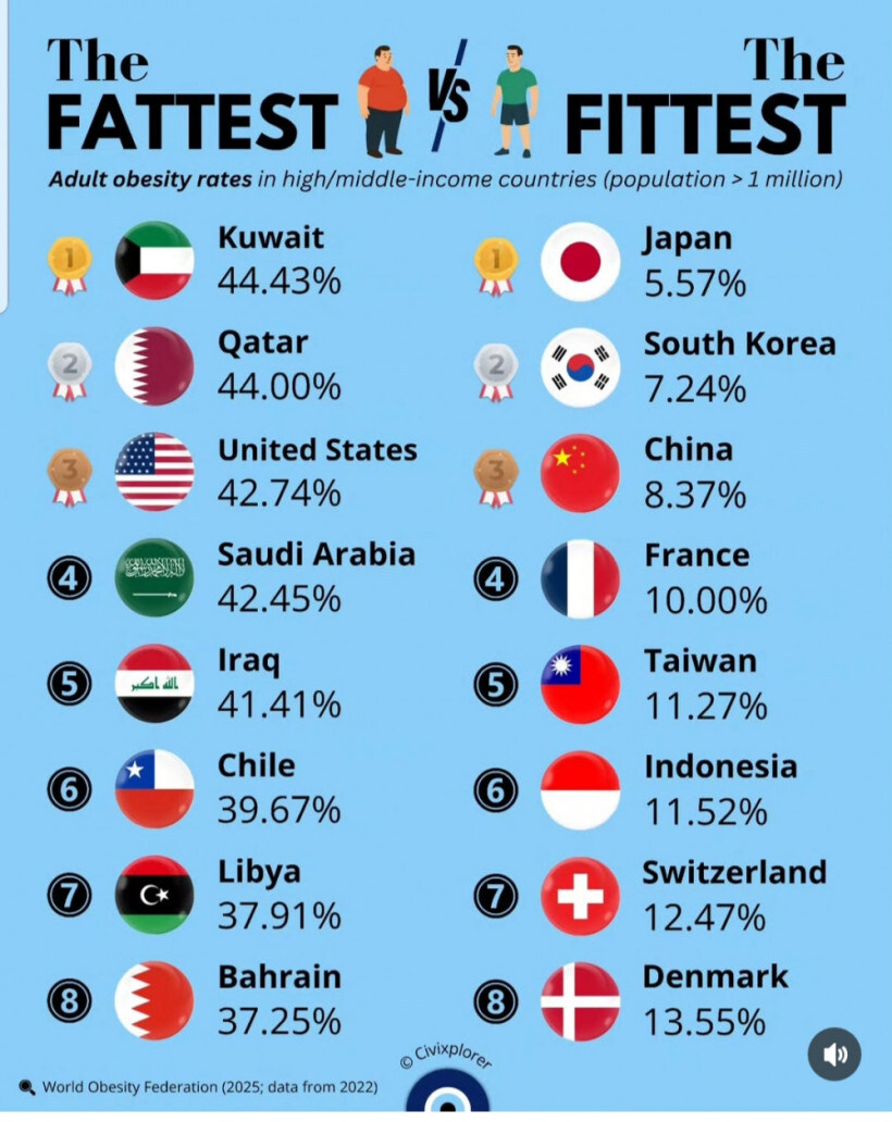 세계에서 가장 뚱뚱한/날씬한 나라 TOP5_1.jpg