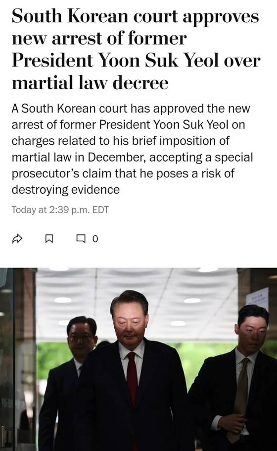 외신, '윤 재구속' 긴급 보도…"장기 구금 시작 전망"_1.jpg