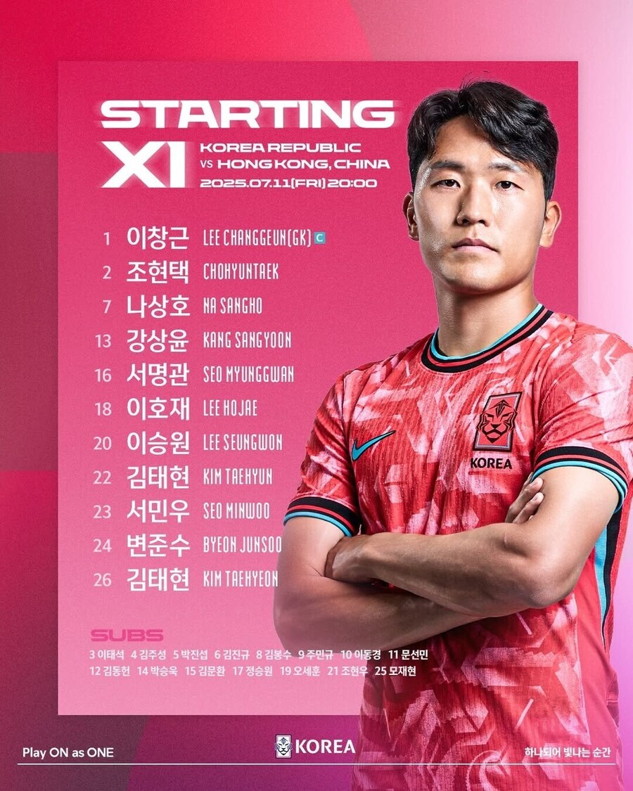 [EAFF-E1] VS 홍콩 선발 라인업 (2000 킥오프)_1.jpg