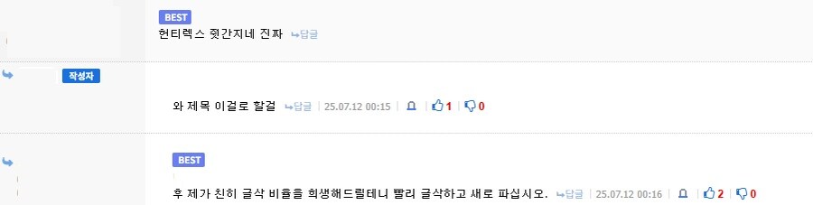 케이팝) 헌티렉스 줫간지네 진짜_2.jpg