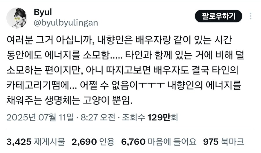 고양이 한테도 기 삘리는 내향인