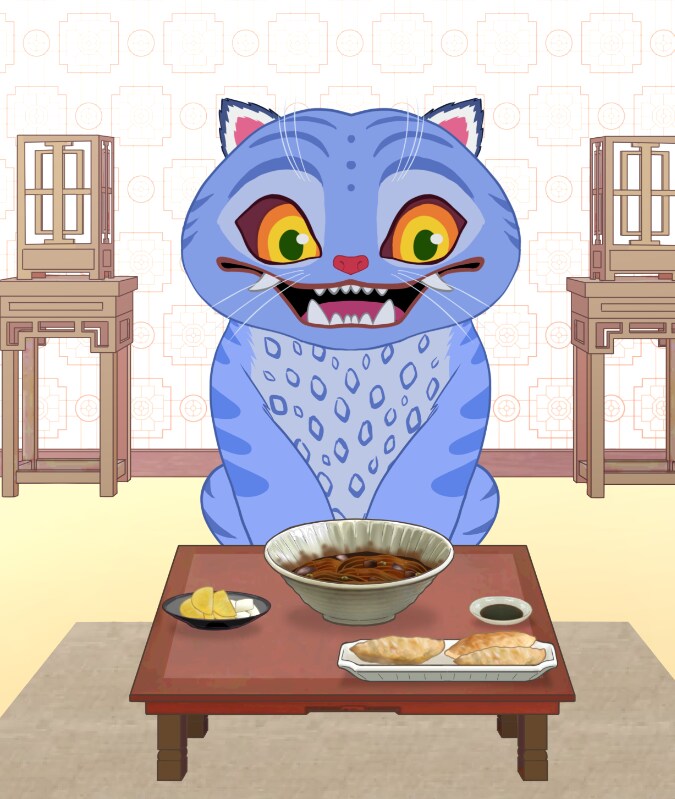 [케데헌] 호랑이 더피 짜장면 먹방 쇼츠_1.png