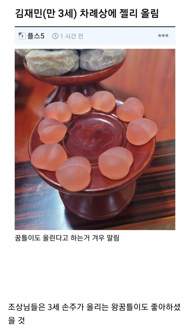 3살 손주가 올린 차례상.jpg_1.jpg