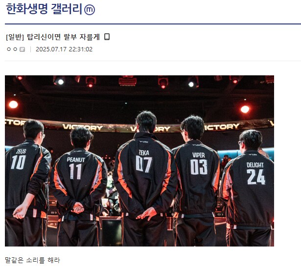 롤) 어제 한화생명 때문에 피해본 여자_1.png