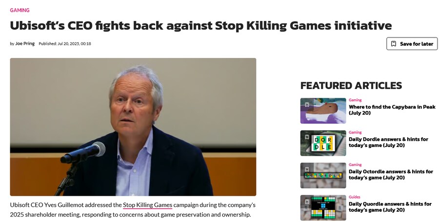 유비소프트 CEO 'Stop Killing Game' 운동에 적극 대응 예고_1.png