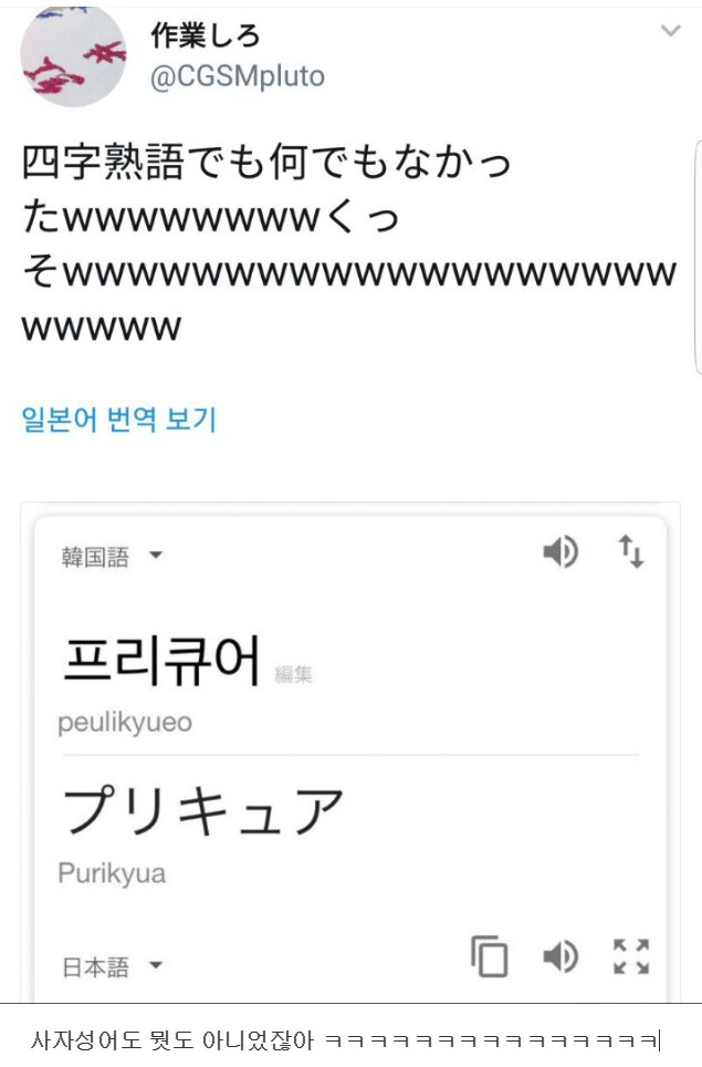 일본인: "이거 한국어로 쓴 사자성어지?"_2.png