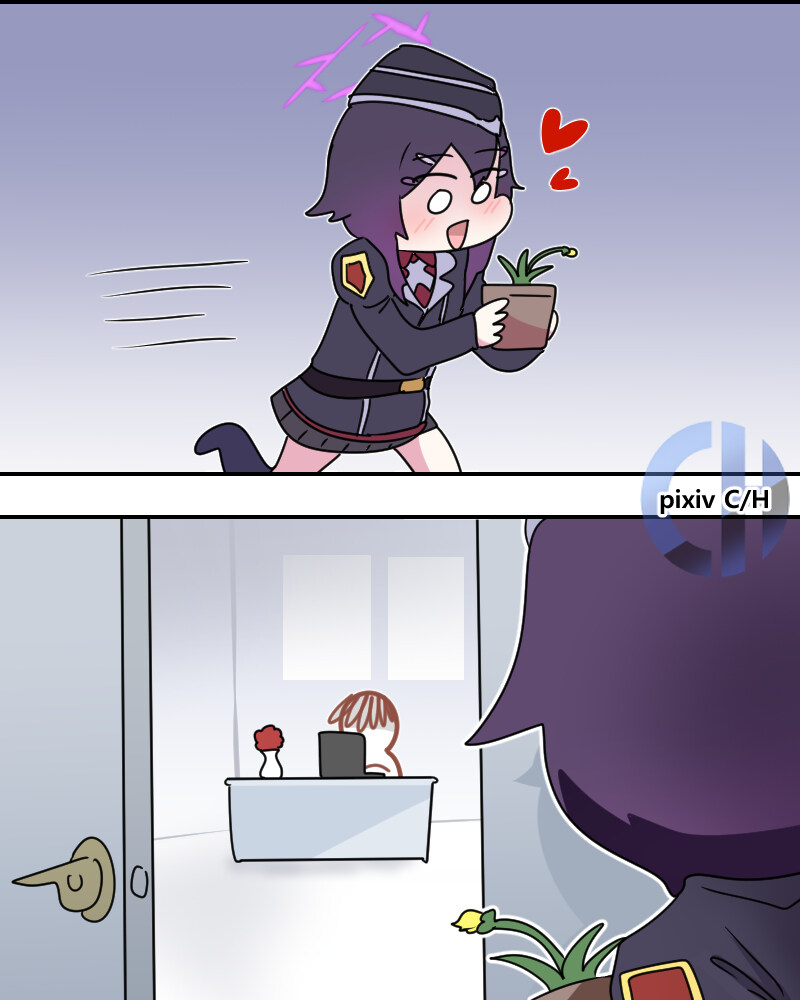 블루아카) 선생님께 직접키운 꽃을 선물하는 하루카.manhwa_2.jpg