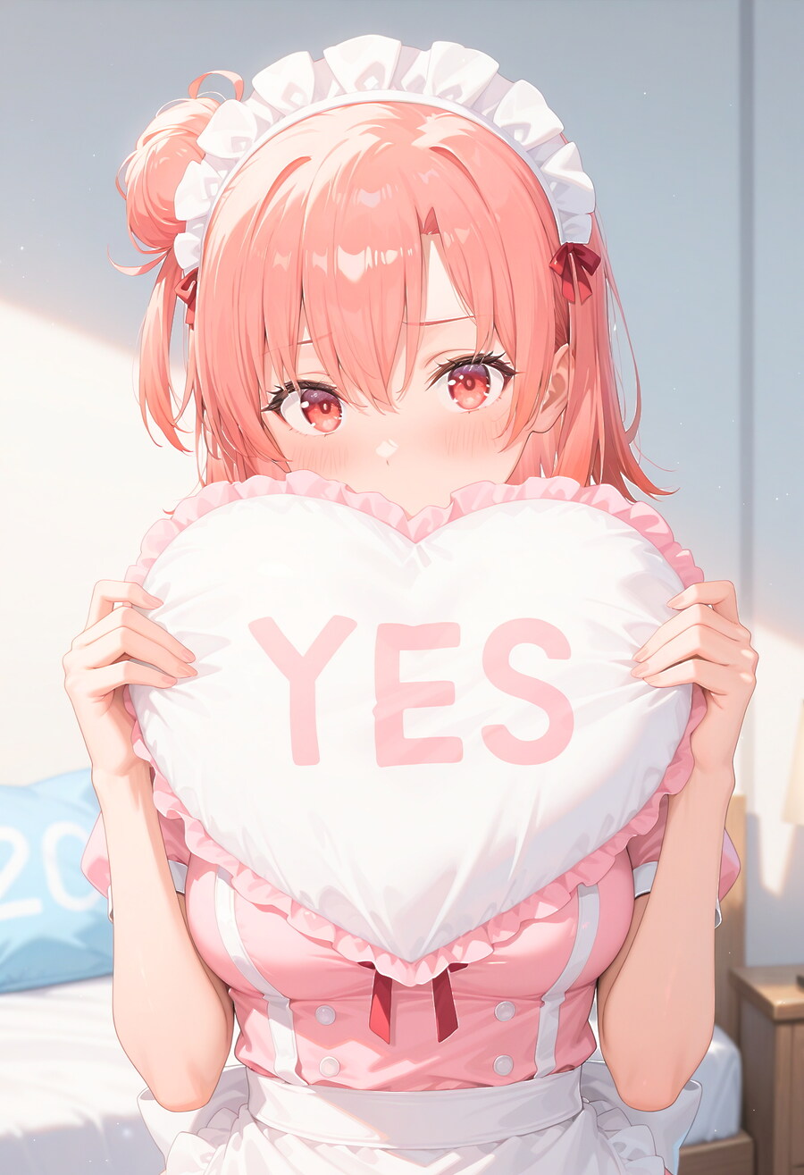 적당한 가슴크기의 분홍머리 메이드 소녀_1.jpg