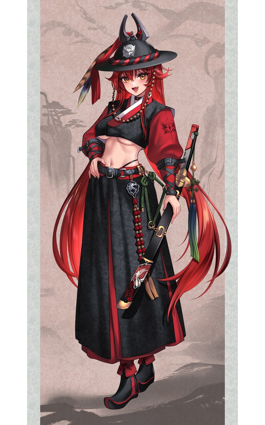 니케)레드후드 한복풍으로 그려봤어요_1.png