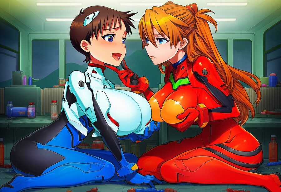 AI) 에반게리온 주인공 이카리 신지가 TS당하자 입맛 다시는 아스카_2.png