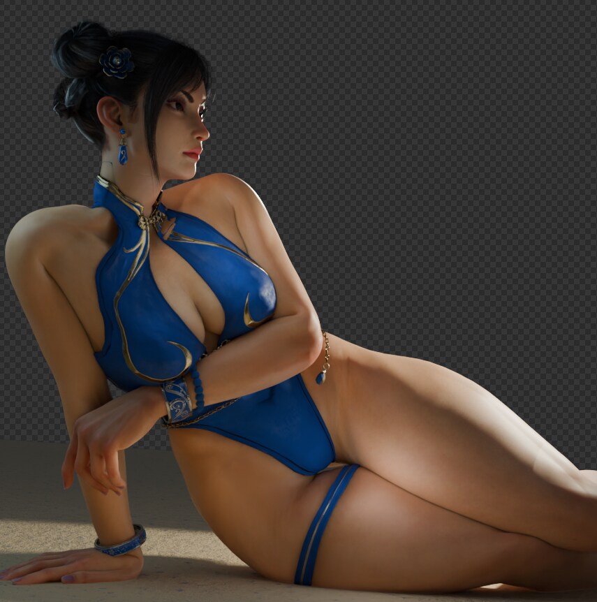 좋아요 4만개가 넘은 수영복 춘리 렌더링 짤_3.png