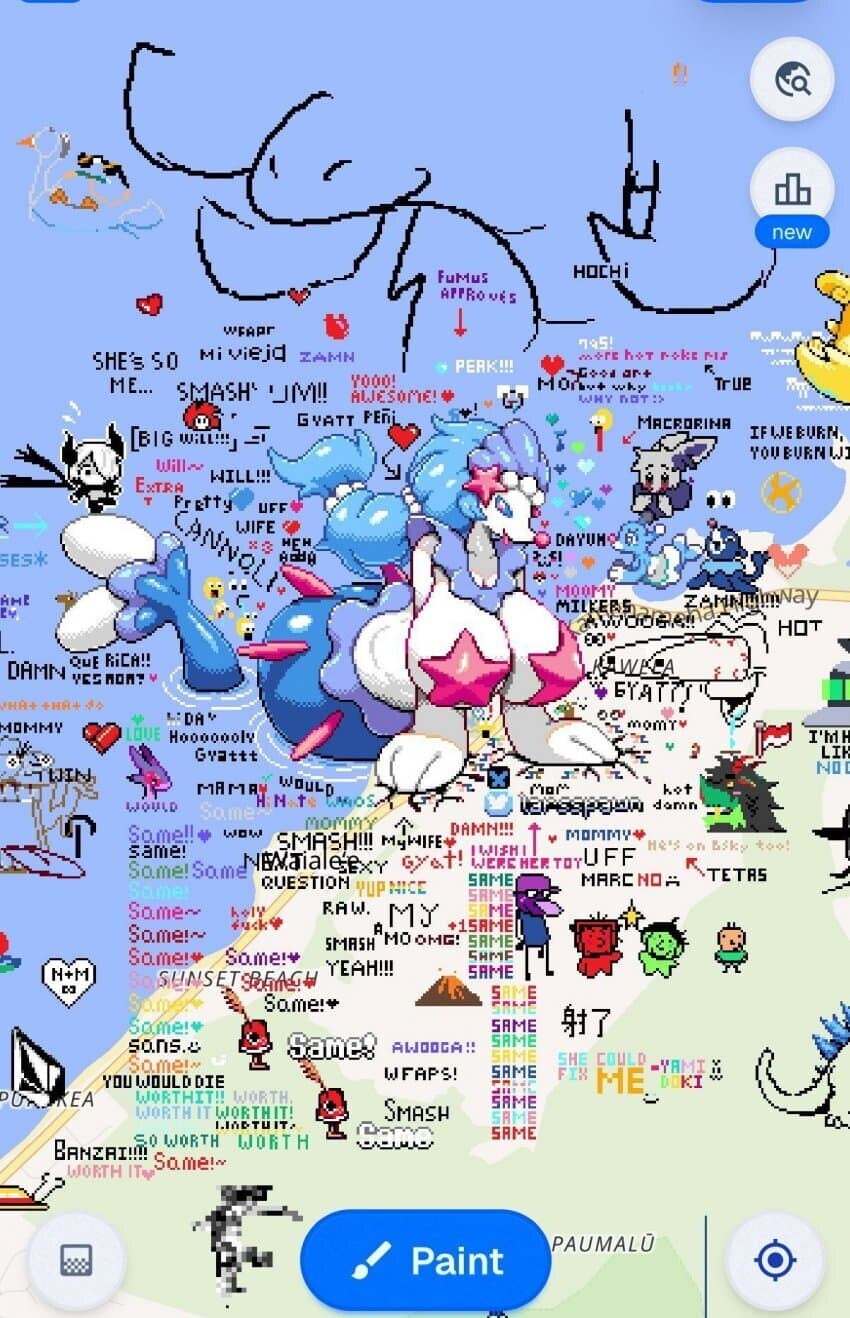 포켓몬 지도 위에 그림 그리는 사이트 근황jpg