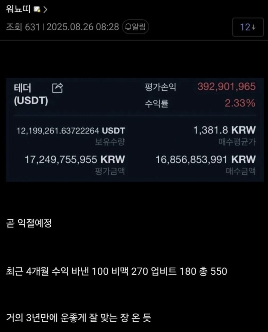 코인은 관심없어하고 비트가격만 듣는데 워뇨띠라는 사람 유명하구나