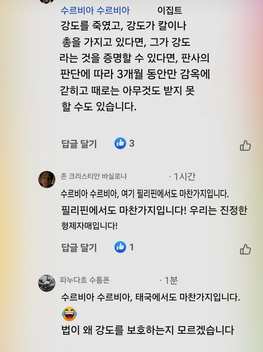 SNS에서 정당방위에 대해 토론하는 지구촌 사람들_3.jpg
