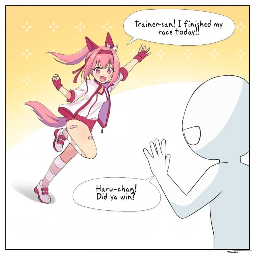 [말딸] 트레이너의 무릎에서 잠드는 우라라_1.jpg