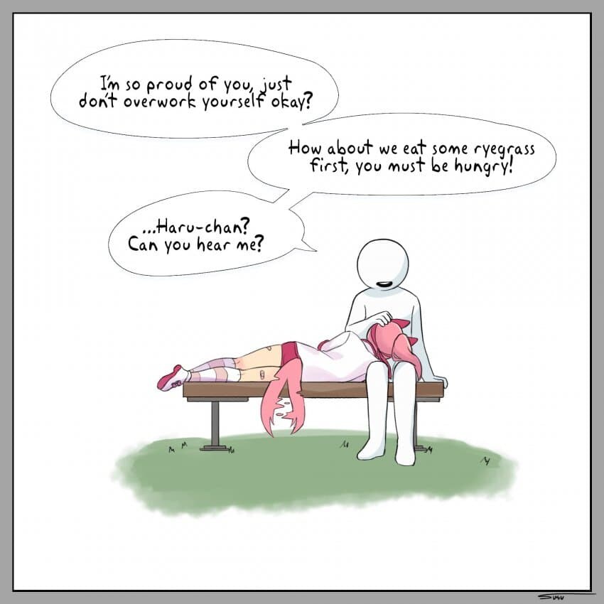 [말딸] 트레이너의 무릎에서 잠드는 우라라_3.jpg