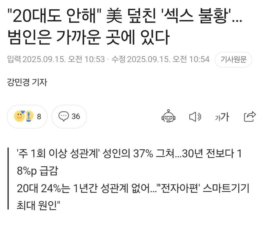 20대도 안해서 난리라는 미국
