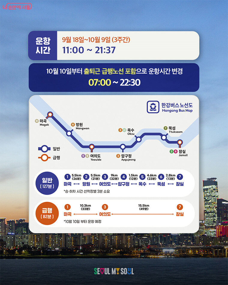 한강버스) 는 운항시간만 보고 욕하면 안됨