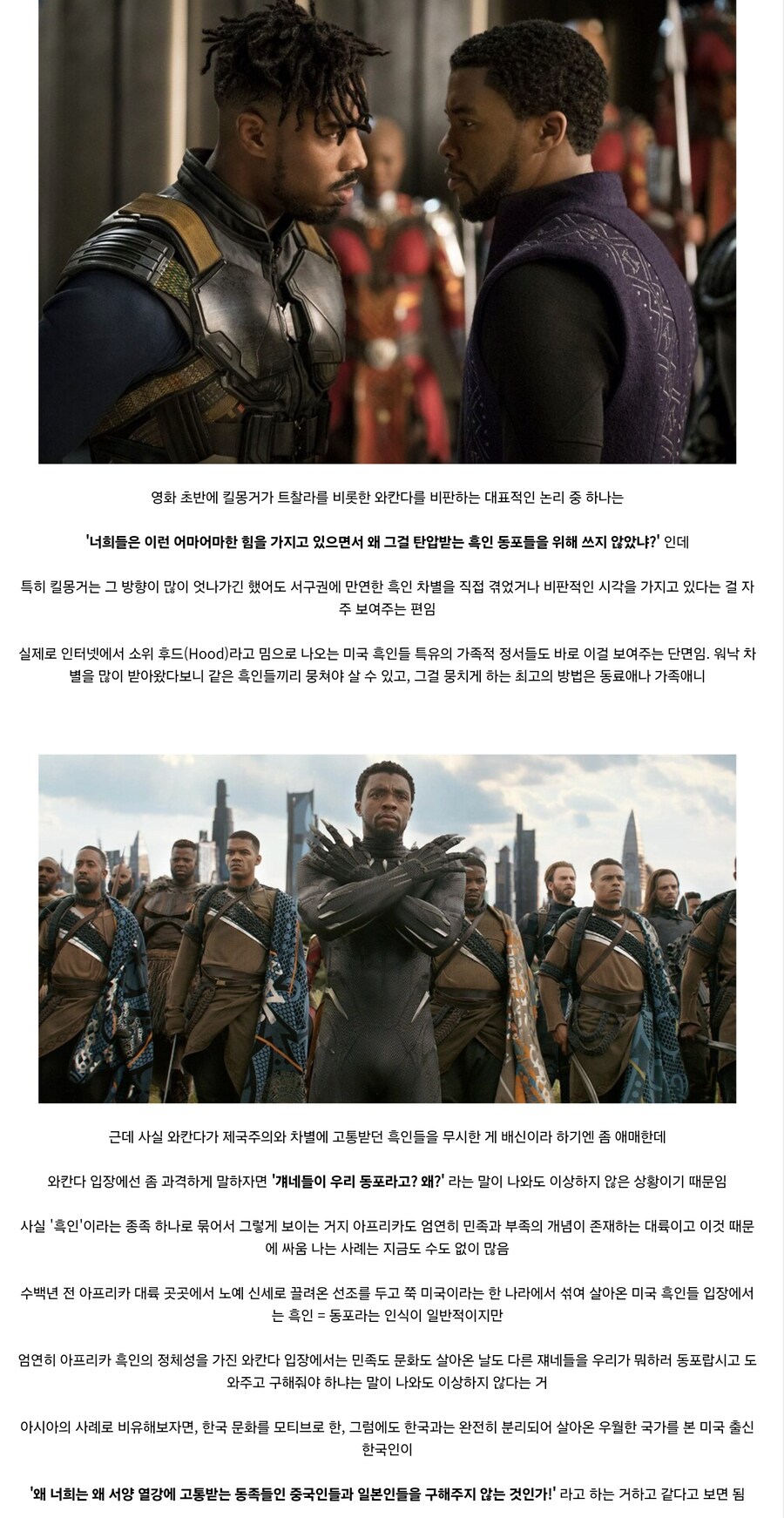 MCU)블팬의 킬몽거의 '흑인'과 트찰라의 '와칸다인'은 개념적인식차이가 심하다._1.png