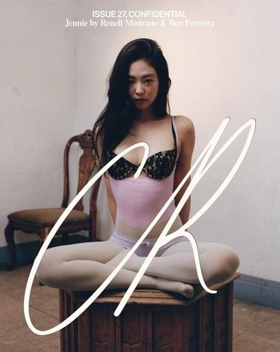 불쾌한 감성" 제니, 스타킹 위에 속옷 입은 파격…화보 콘셉트에 '갑론을박' _1.jpg