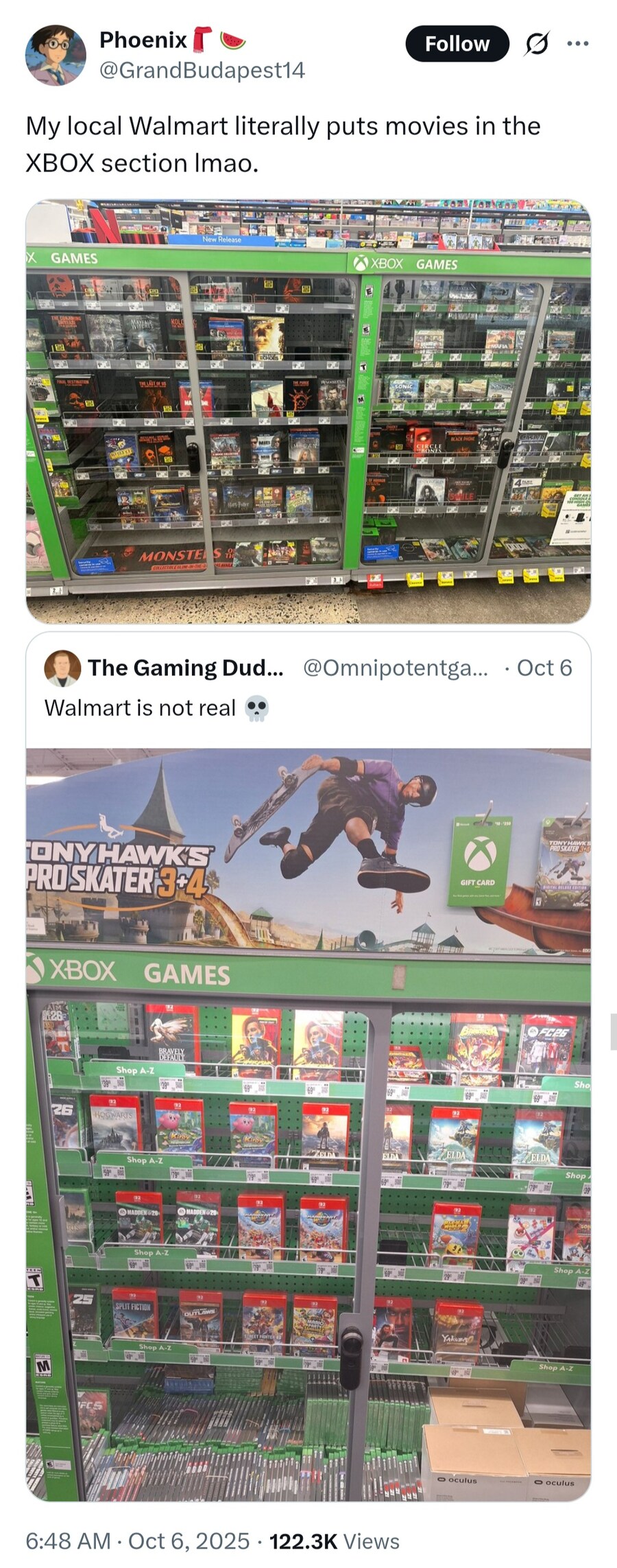 Walmart, 엑스박스 섹션에 닌텐도 스위치 2 게임들을 재고 배치 중_2.jpg