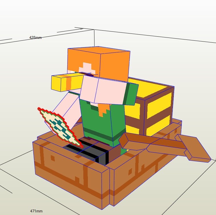 마인크래프트 항해하는 알렉스 종이모형 minecraft papercraft_2.jpg
