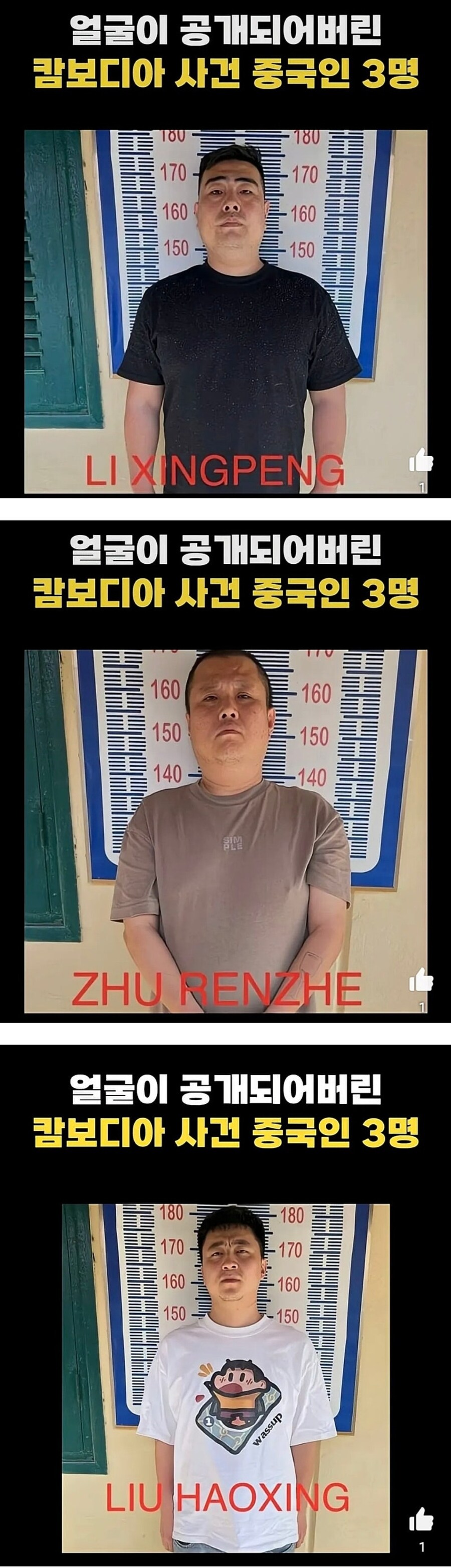 얼굴 공개된 캄보디아 사건 중국인 3명_1.jpg