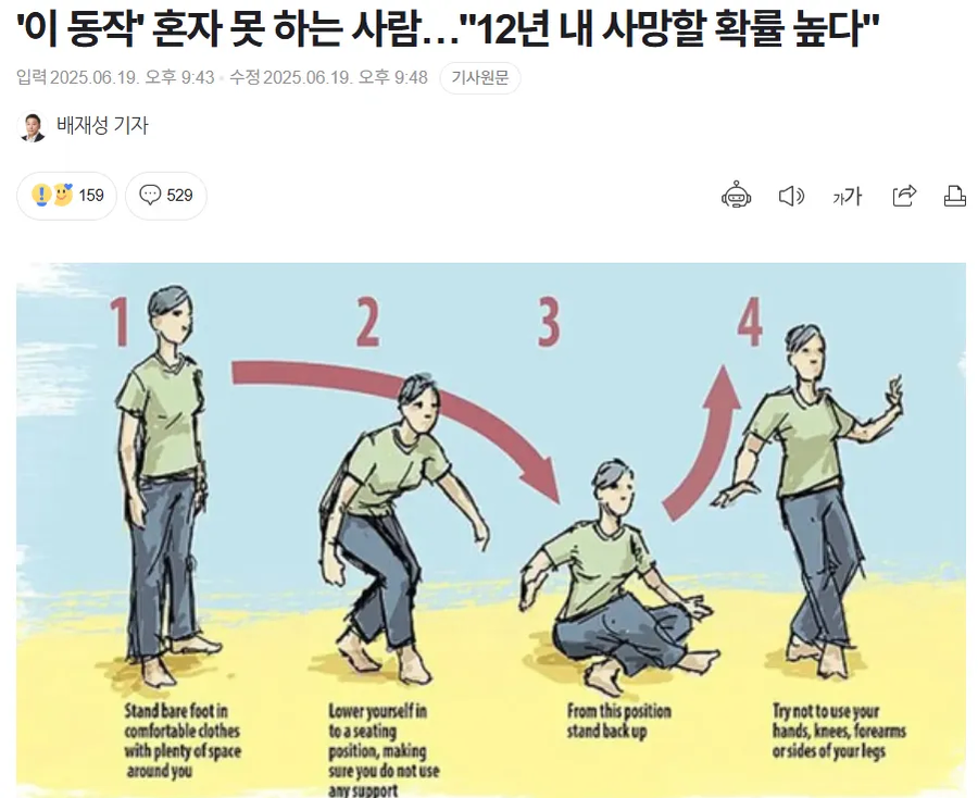 "이 동작, 혼자 못하면 12년 내 사망 확률 up"_1.webp