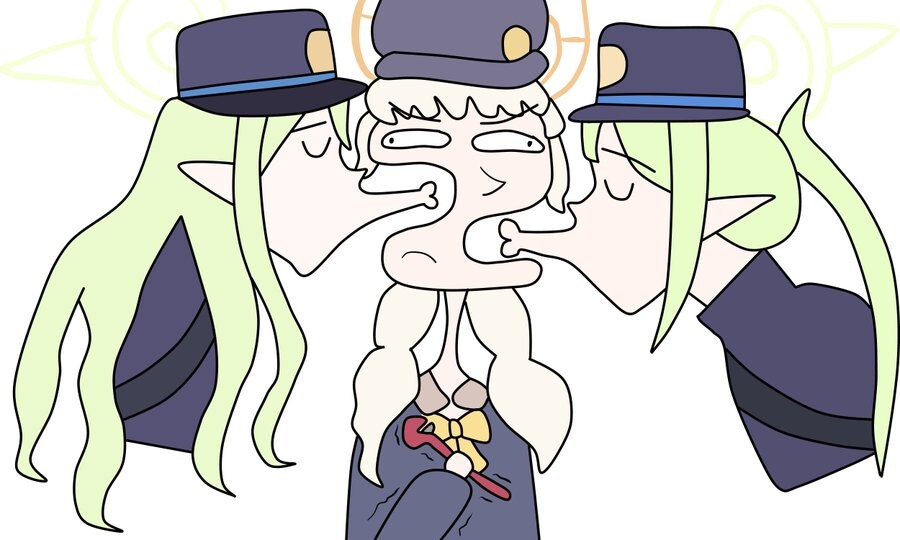 블루아카)아오바한테 뽑뽀해주는 철도가키 낙서_1.jpg