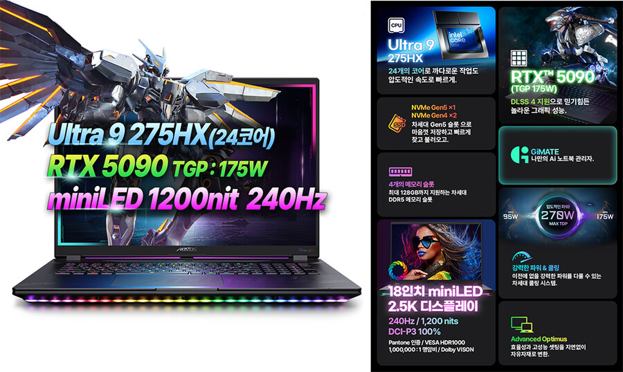 RTX5090 탑재 AORUS MASTER 18 게이밍 노트북 재입고_4.jpg