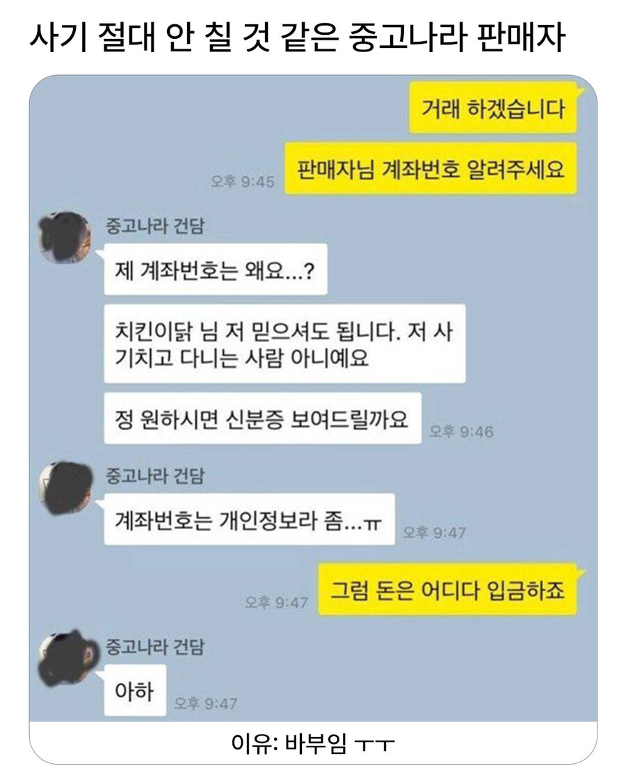 사기 절대 안(못) 칠 거 같은 중고나라 판매자_1.jpg