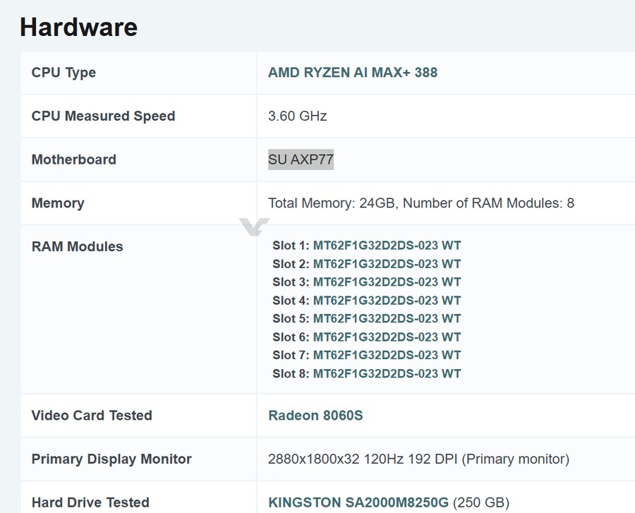 AMD Ryzen AI MAX+ 388 벤치마크 등록_2.png