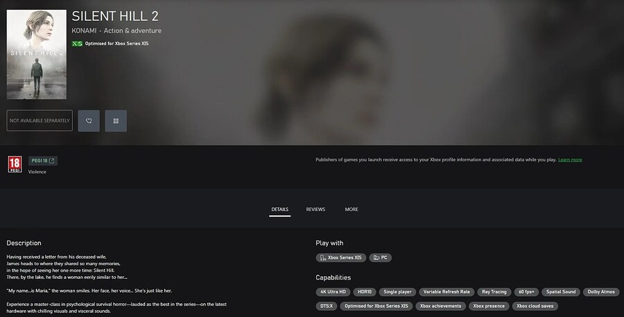 XB판 사일런트 힐 2 리메이크 발매일이 MS 스토어에서 유출 11월 발매_1.jpg