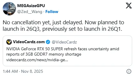 [루머] RTX 50 SUPER, 2026년 3분기로 출시 연기_2.webp