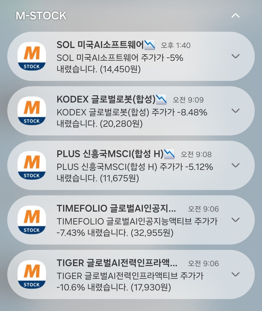 오늘 내 주식포트폴리오 요약