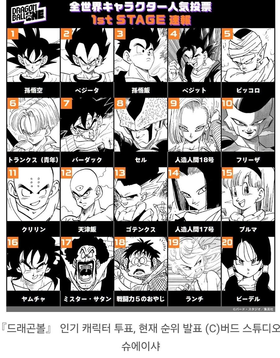 드래곤볼 인기투표) 초기 상위순위 발표_1.jpg