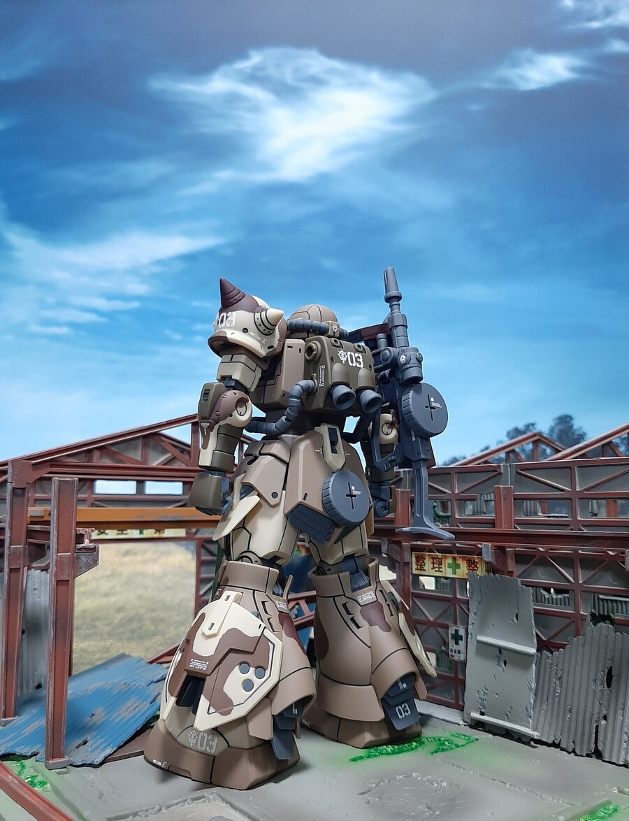 [아크릴 컬러 붓칠] 서던크로스 얼룩 자쿠 5체 모두 완료, 집합!_4.jpg