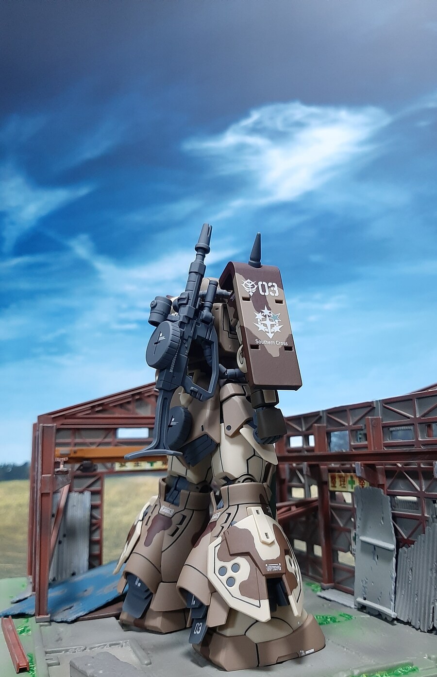 [아크릴 컬러 붓칠] 서던크로스 얼룩 자쿠 5체 모두 완료, 집합!_5.jpg