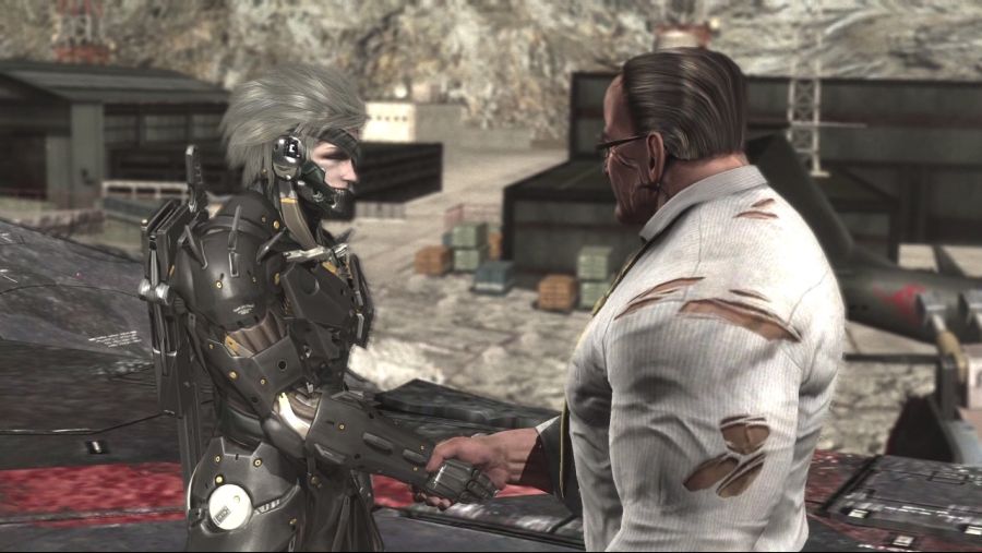 [메탈기어]서로 악수를 하는 라이덴과 암스트롱_3.jpg