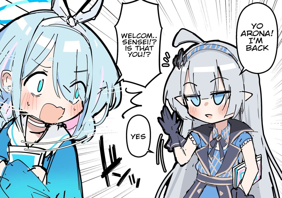 블루아카) 갑작스러운 선생의 외모변화에 당황하는 아로나_1.jpg