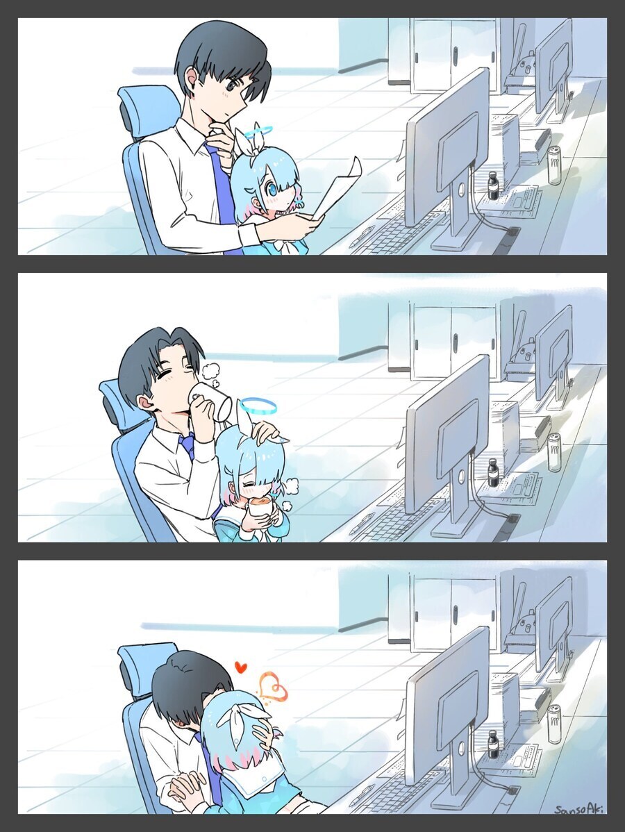 [블루아카] 하루종일 선생님과 키스하는 아로나_1.jpg